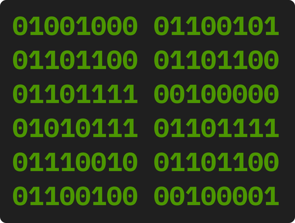 Hello World! Binary Pint Glass