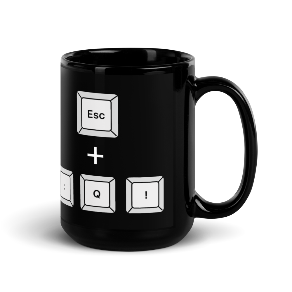 Escape Vim Coffee Mug - Keys (Black)