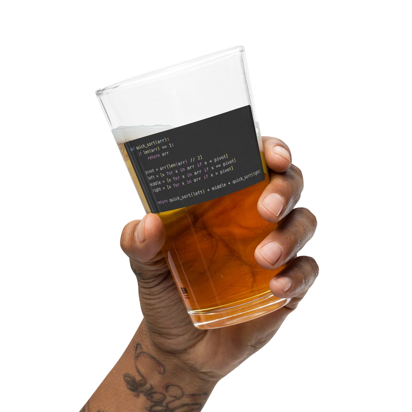 Quick Sort Pint Glass