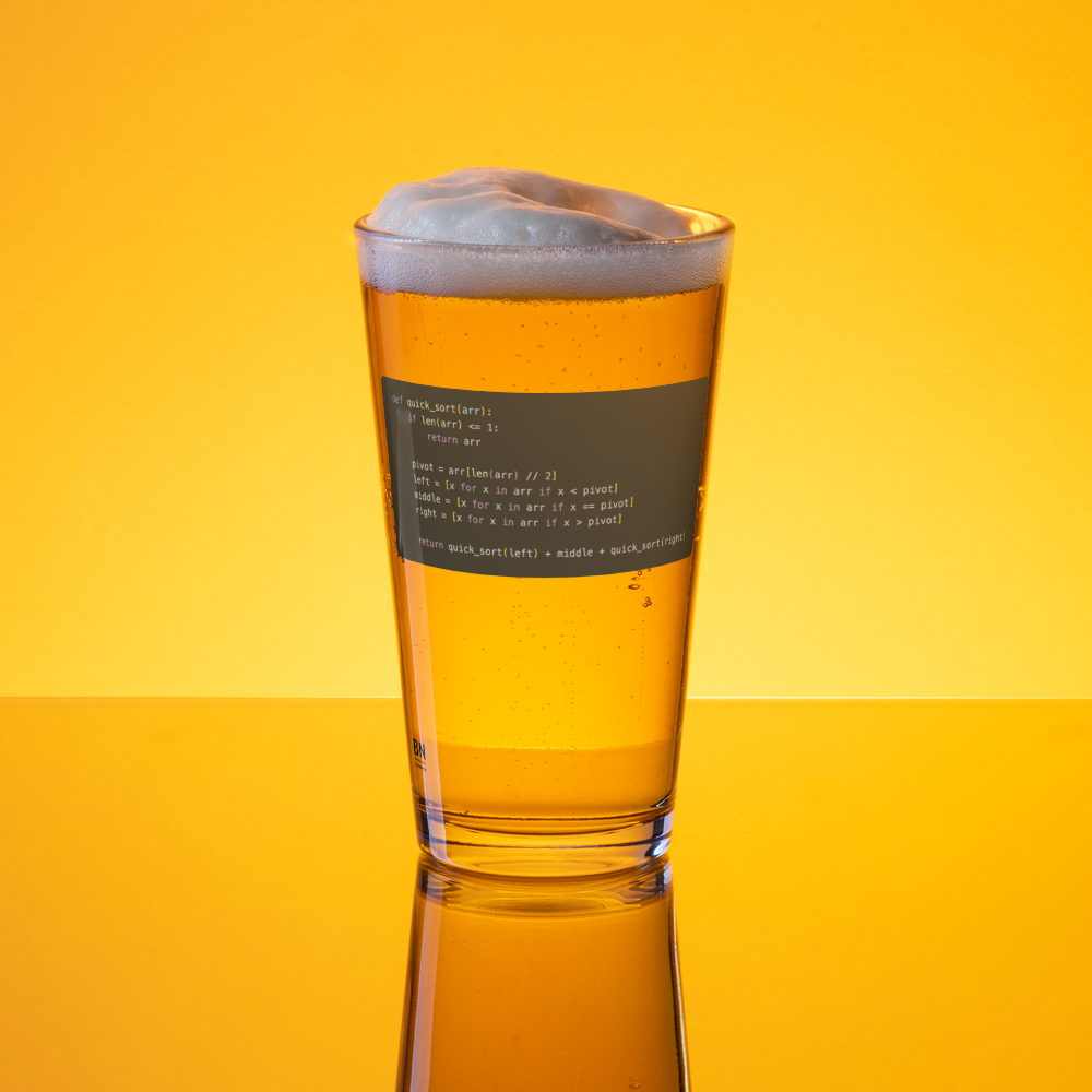 Quick Sort Pint Glass