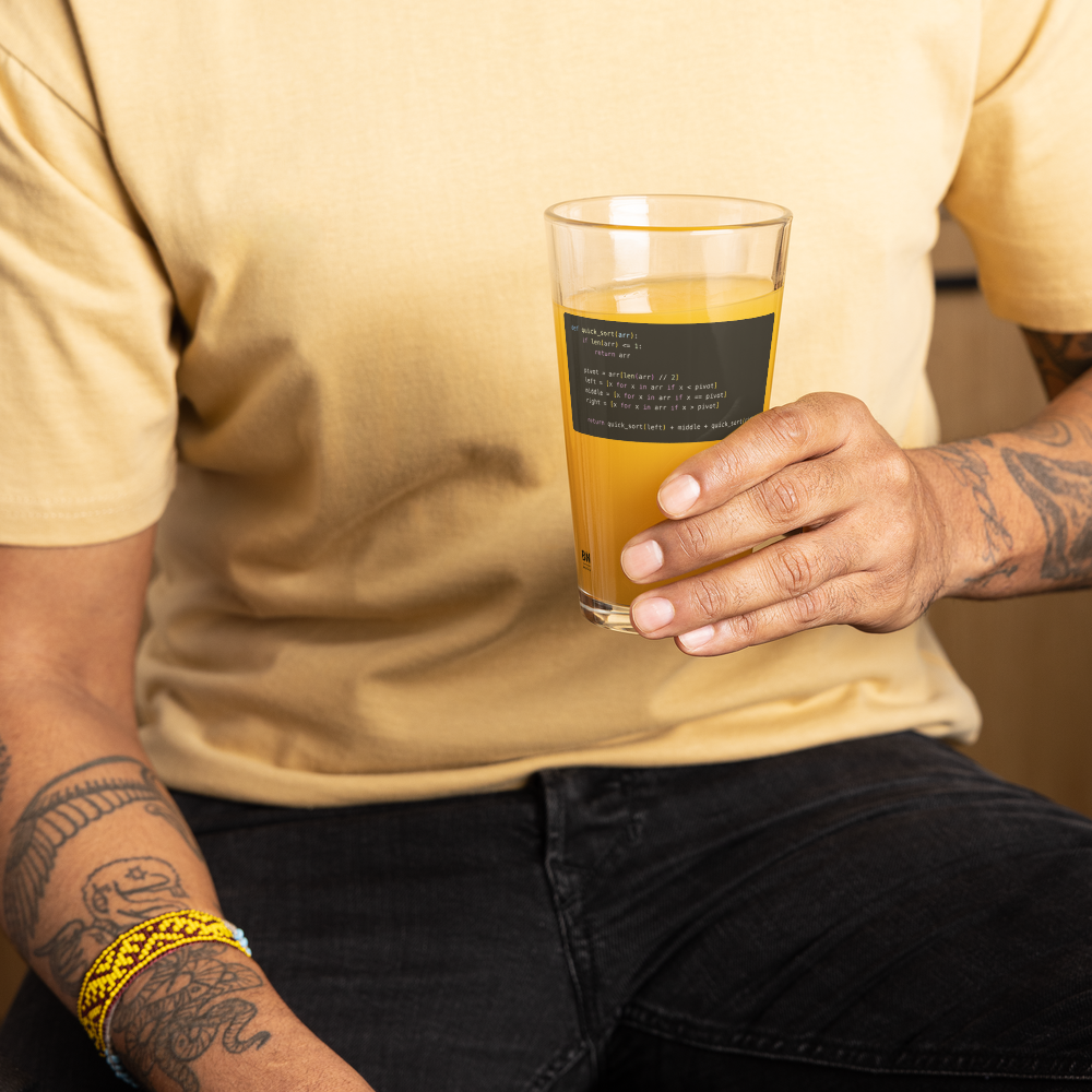 Quick Sort Pint Glass