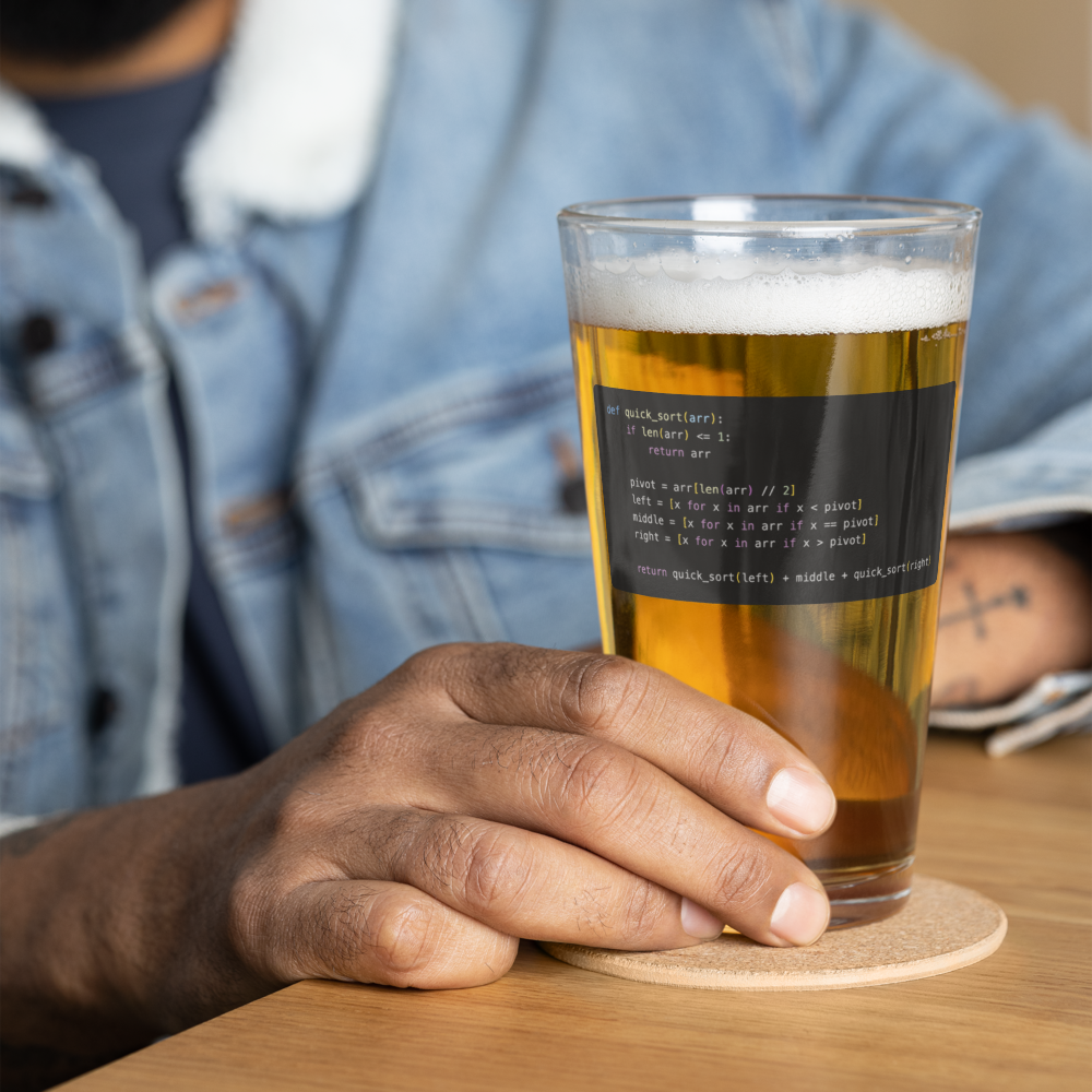 Quick Sort Pint Glass