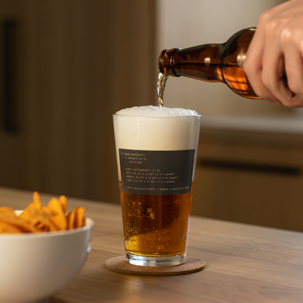 Quick Sort Pint Glass