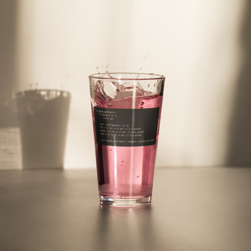 Quick Sort Pint Glass