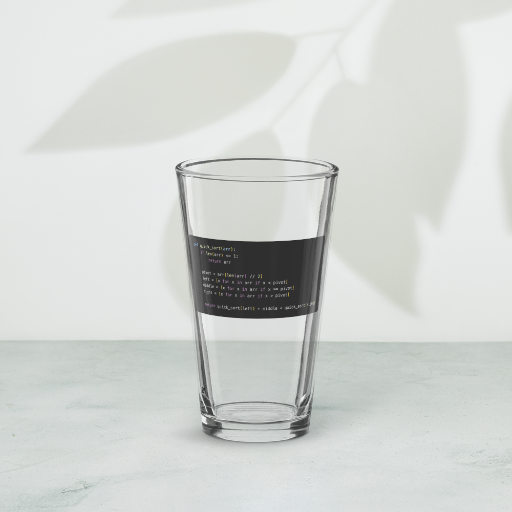 Quick Sort Pint Glass