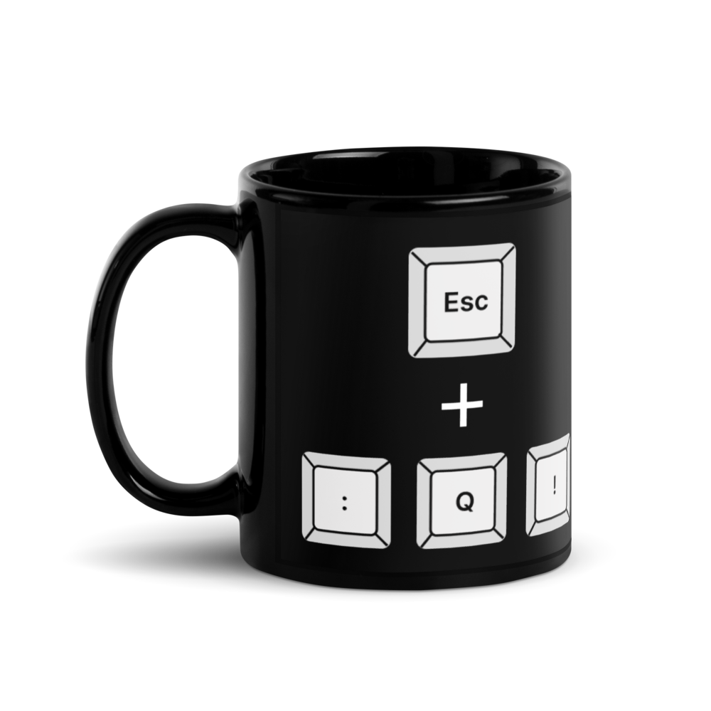 Escape Vim Coffee Mug - Keys (Black)
