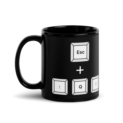 Escape Vim Coffee Mug - Keys (Black)