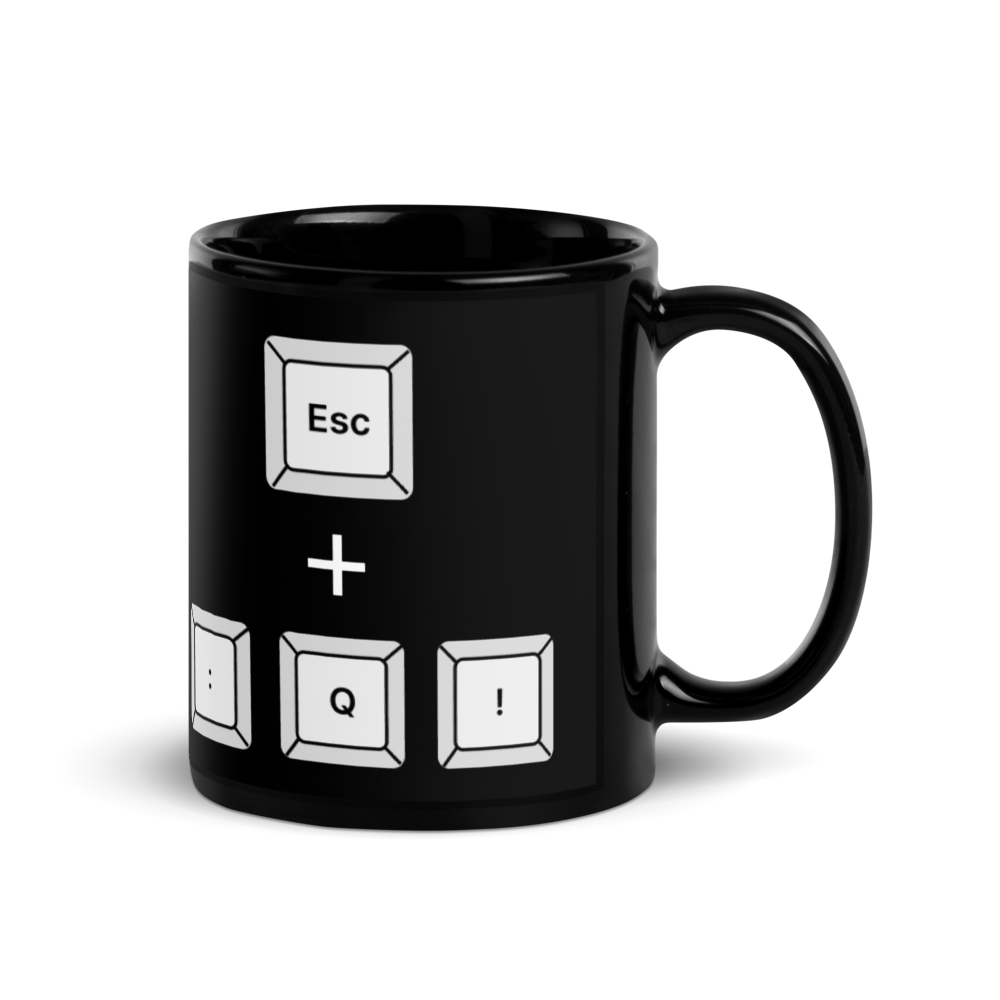 Escape Vim Coffee Mug - Keys (Black)