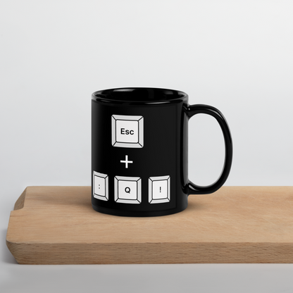Escape Vim Coffee Mug - Keys (Black)