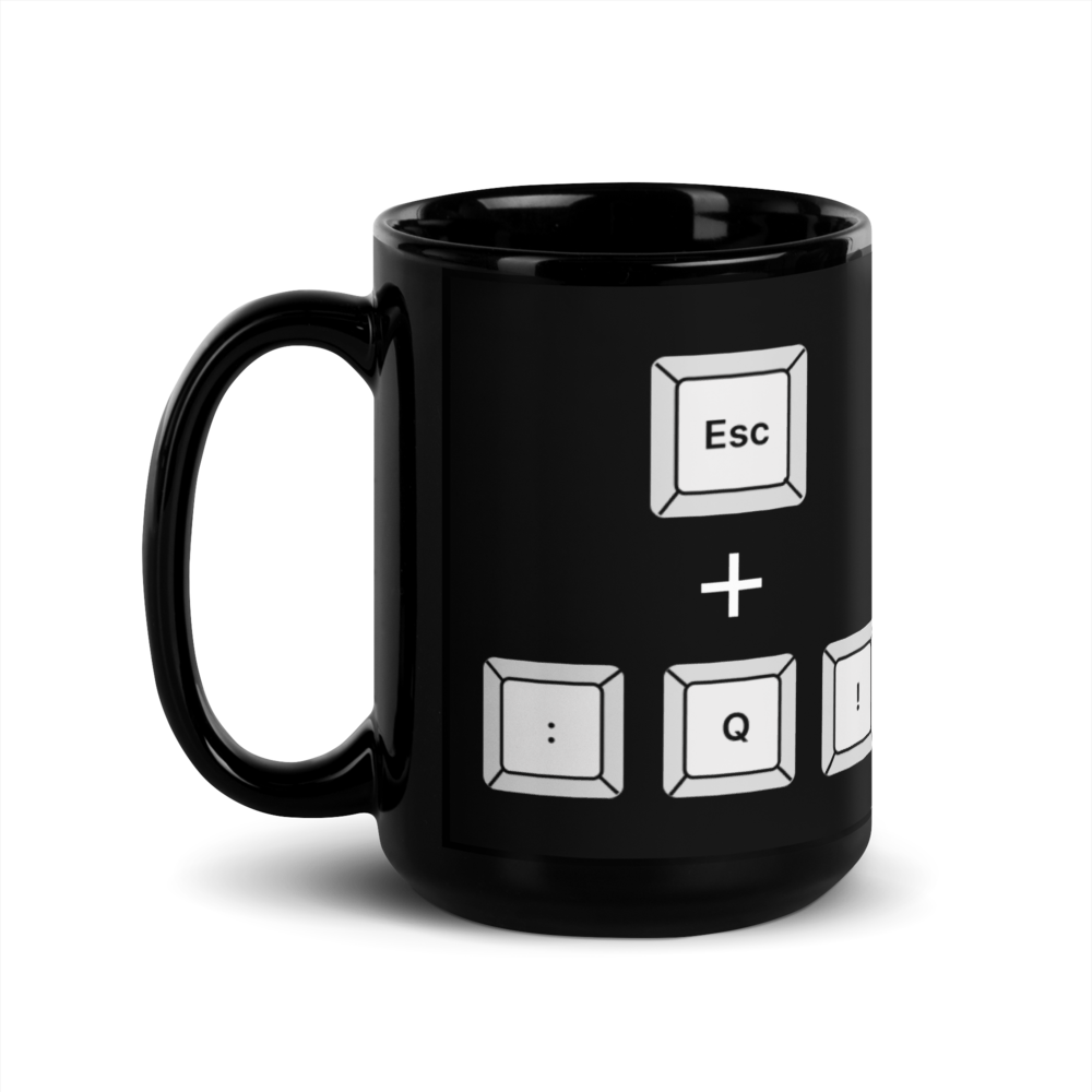 Escape Vim Coffee Mug - Keys (Black)