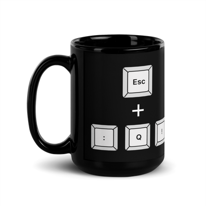 Escape Vim Coffee Mug - Keys (Black)