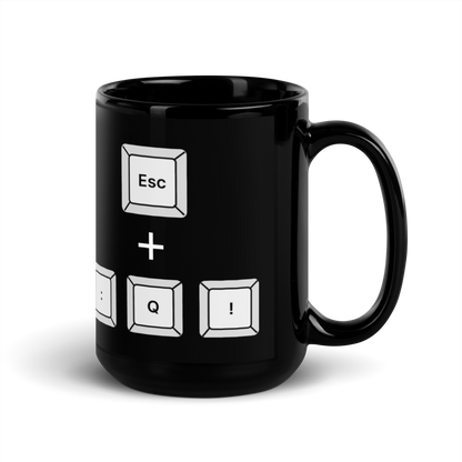 Escape Vim Coffee Mug - Keys (Black)