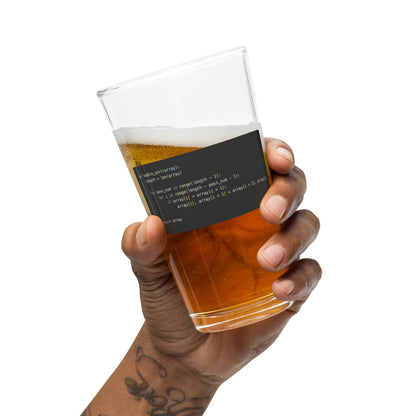 Bubble Sort Pint Glass