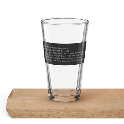 Gherkin Beer Quality Assurance Pint Glass
