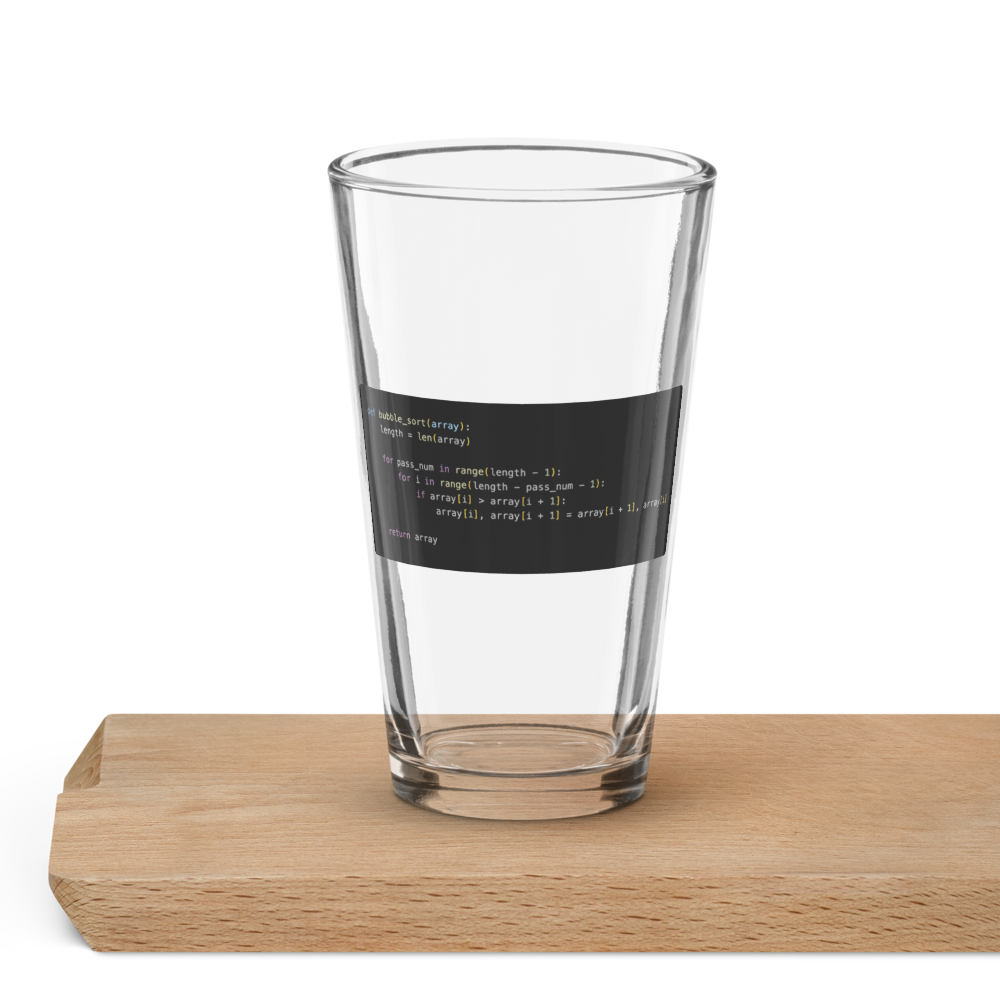 Bubble Sort Pint Glass