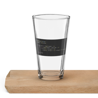 Bubble Sort Pint Glass
