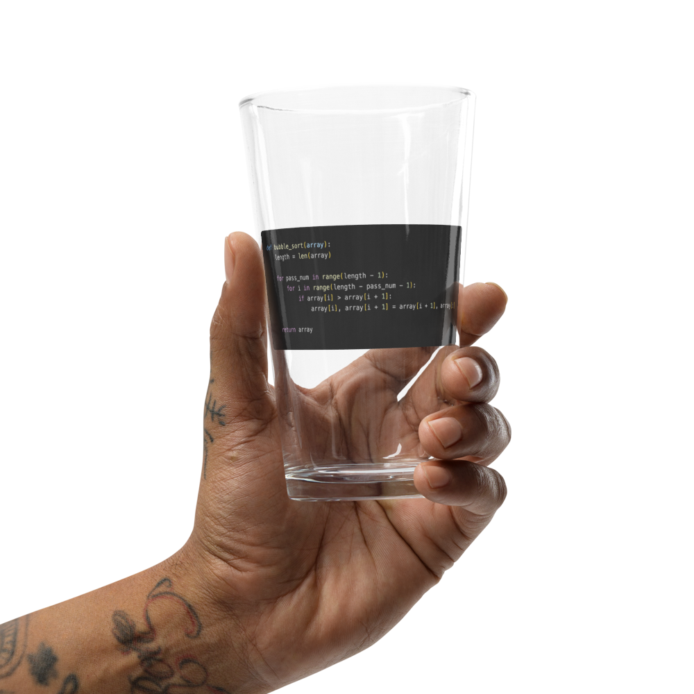 Bubble Sort Pint Glass