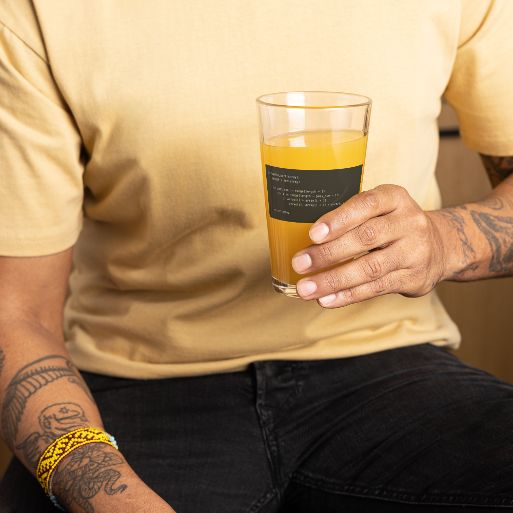 Bubble Sort Pint Glass