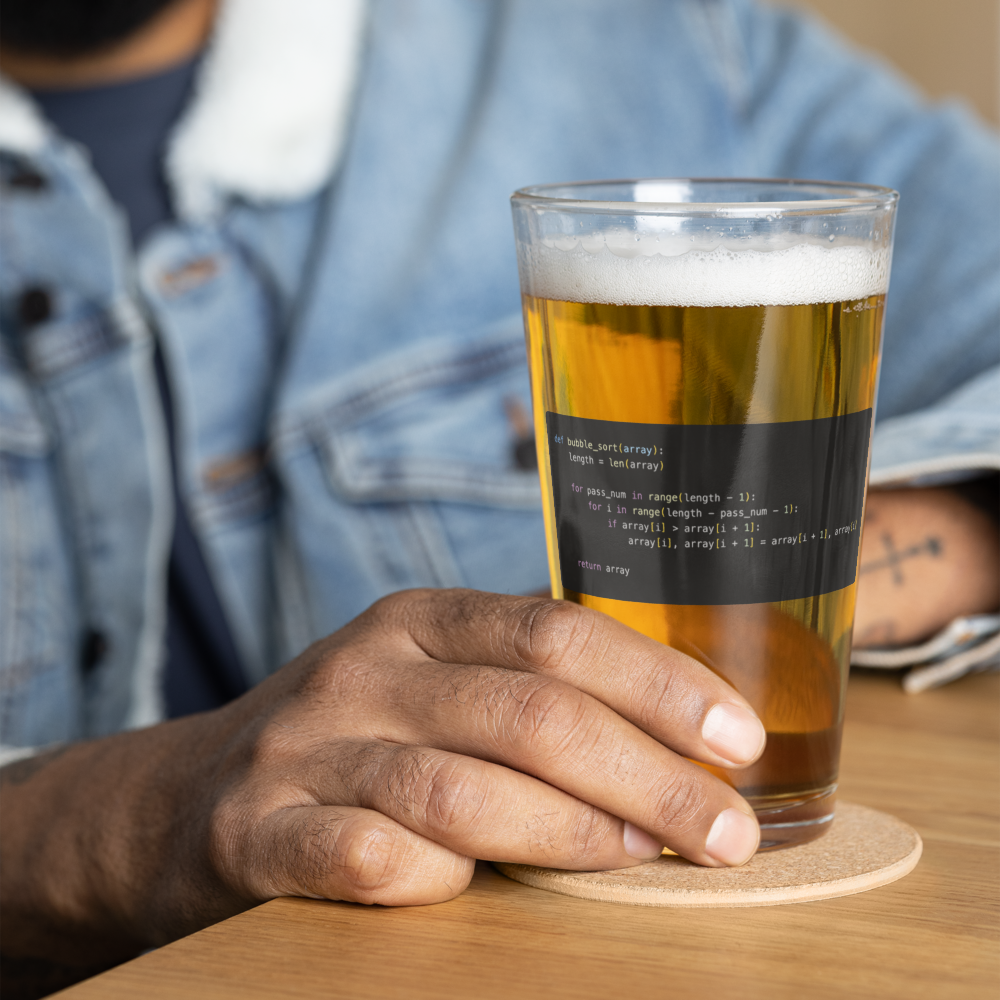 Bubble Sort Pint Glass