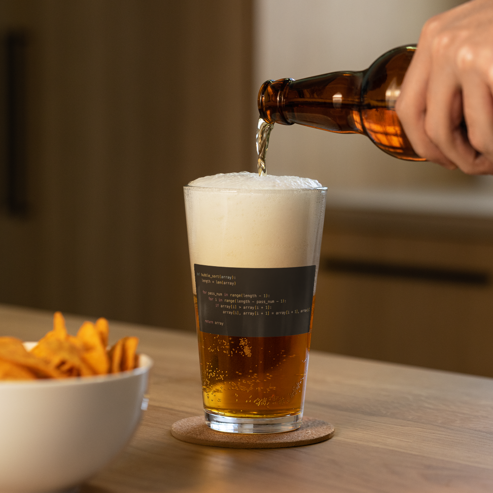 Bubble Sort Pint Glass