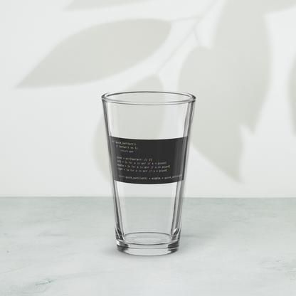 Quick Sort Pint Glass