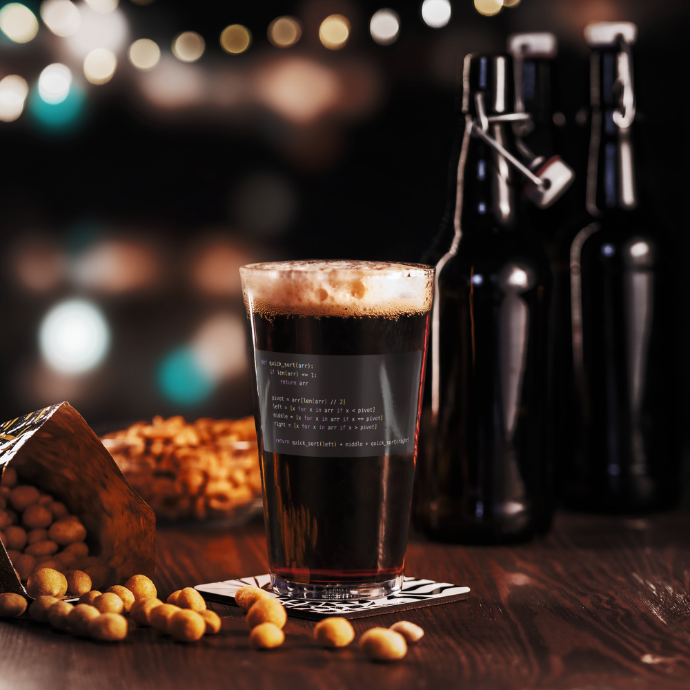 Quick Sort Pint Glass