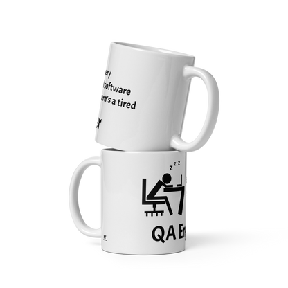 Tired QA Engineer Coffee Mug (White)